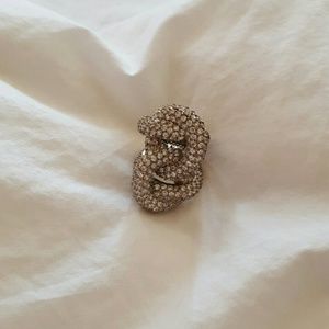 Crystal Encrusted Chain Link Ring